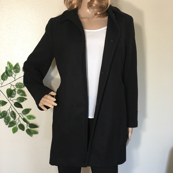 St. John’s Bay Black Long Pea Coat - Picture 7 of 8